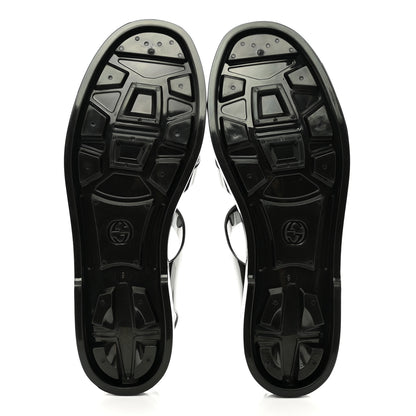 Gucci Shiny Rubber Mens Double G Buckle Strap Sandals 9 Black 5 of 8