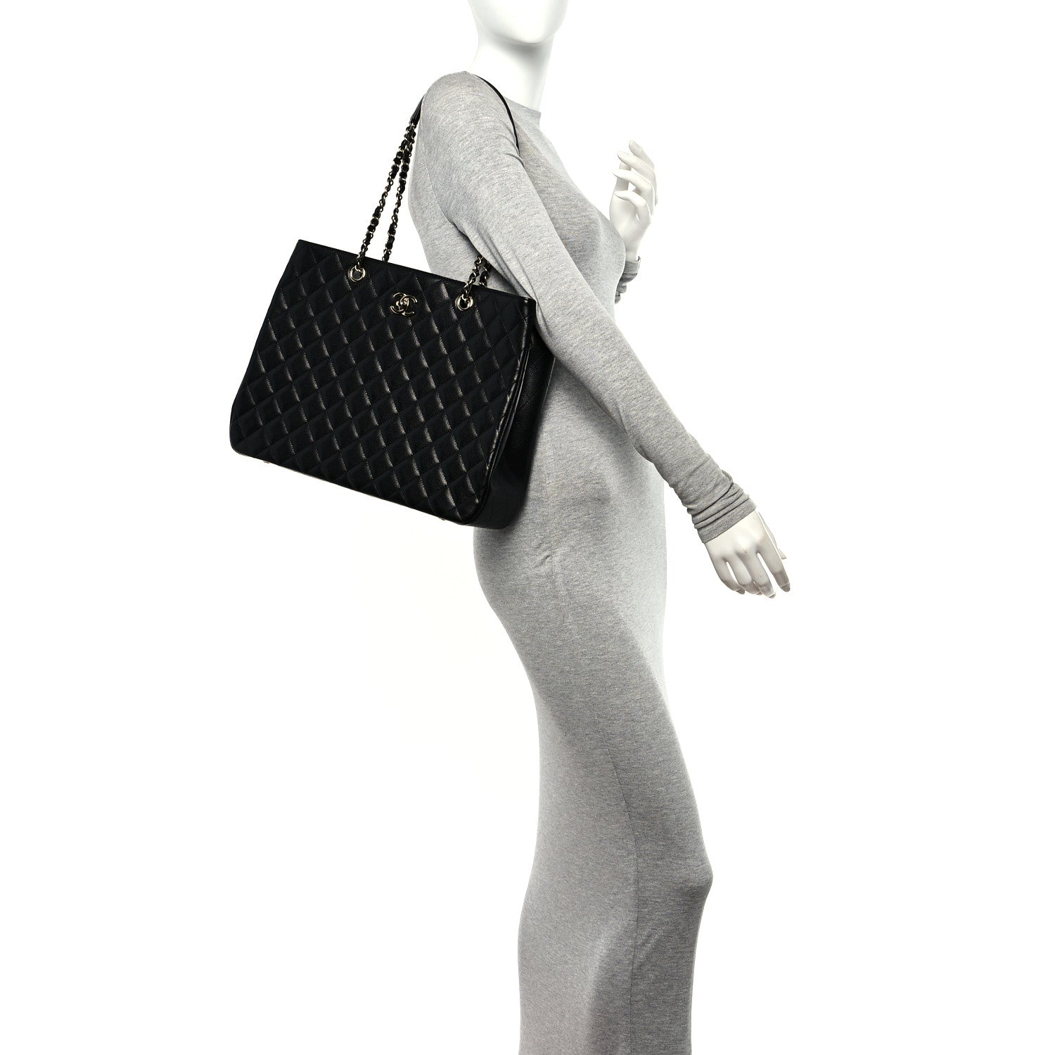 Chanel Caviar Quilted Large Shopping Tote Black 2 of 11
