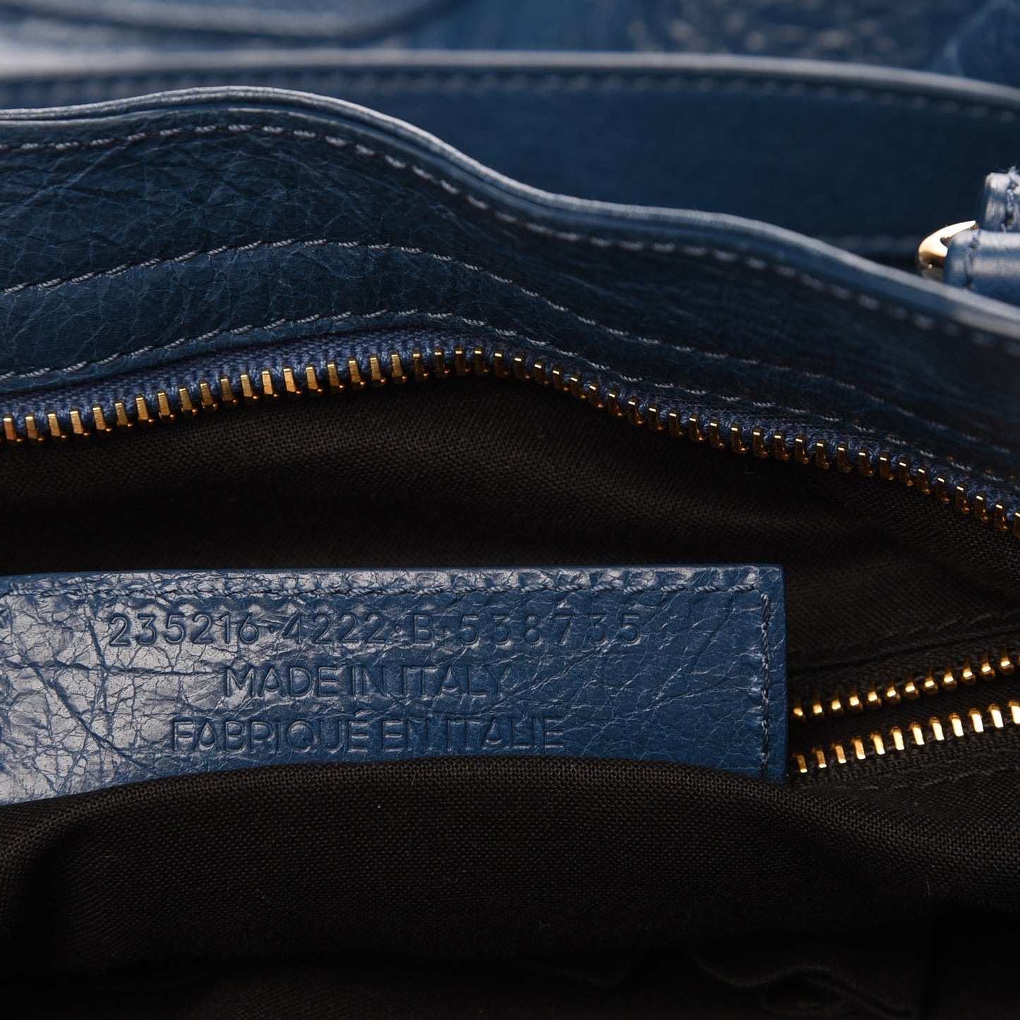 Agneau Classic Gold Hardware Velo Bleu Profond