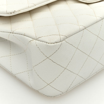 Chanel Caviar Quilted Medium Double Flap White 8 of 16