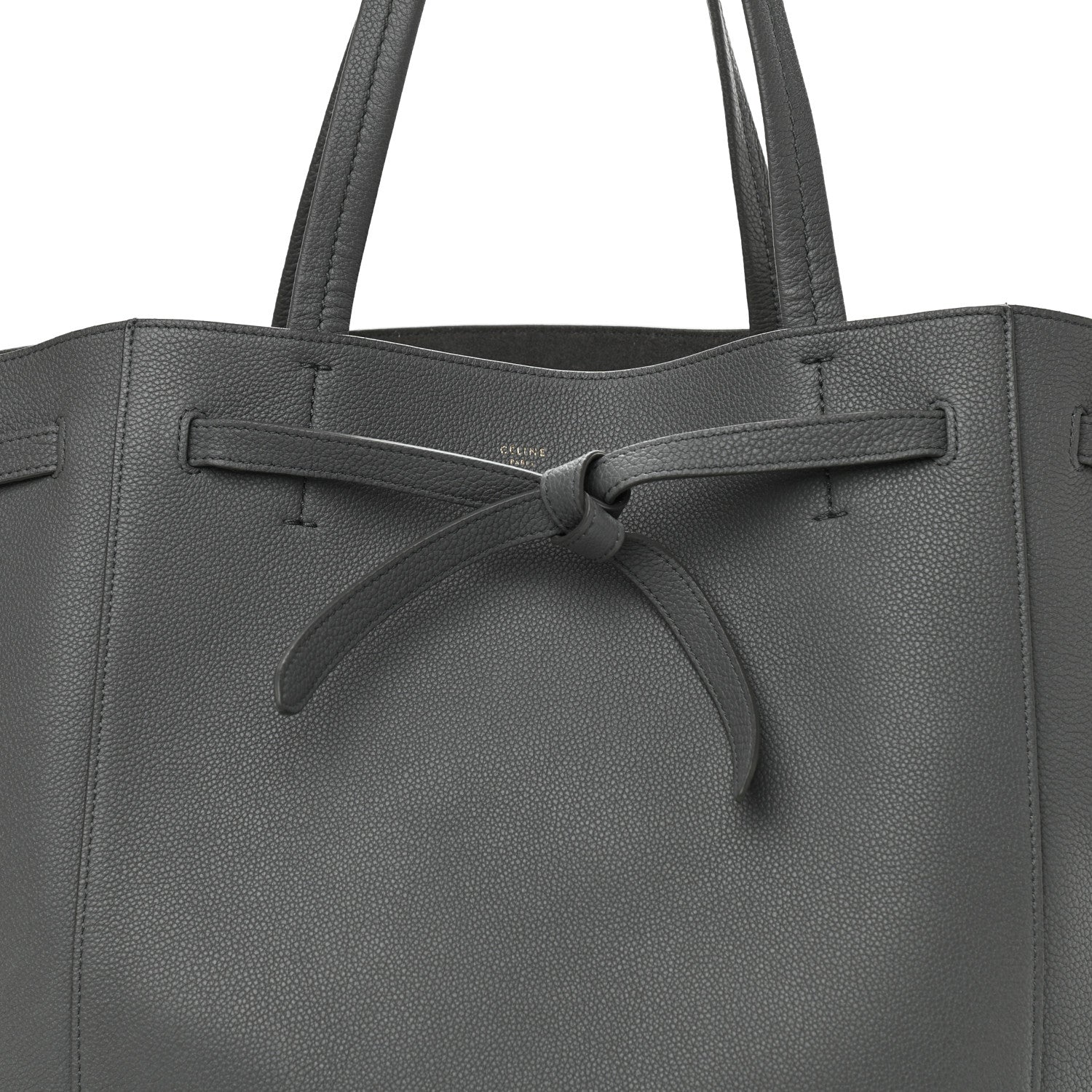 Celine Soft Grained Calfskin Belt Cabas Phantom Medium Grey 9 of 12