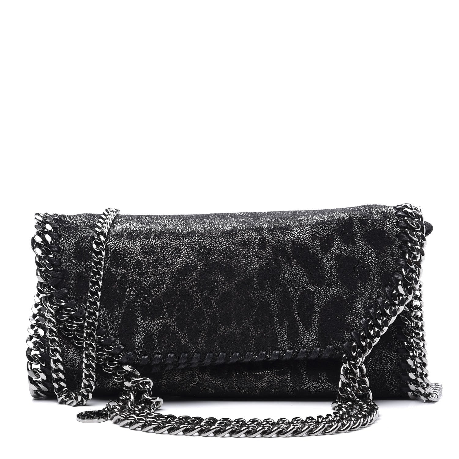 Stella McCartney Shaggy Deer Leopard Print Mini Falabella Tote Black 1 of 8