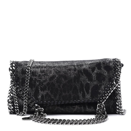 Stella McCartney Shaggy Deer Leopard Print Mini Falabella Tote Black 1 of 8