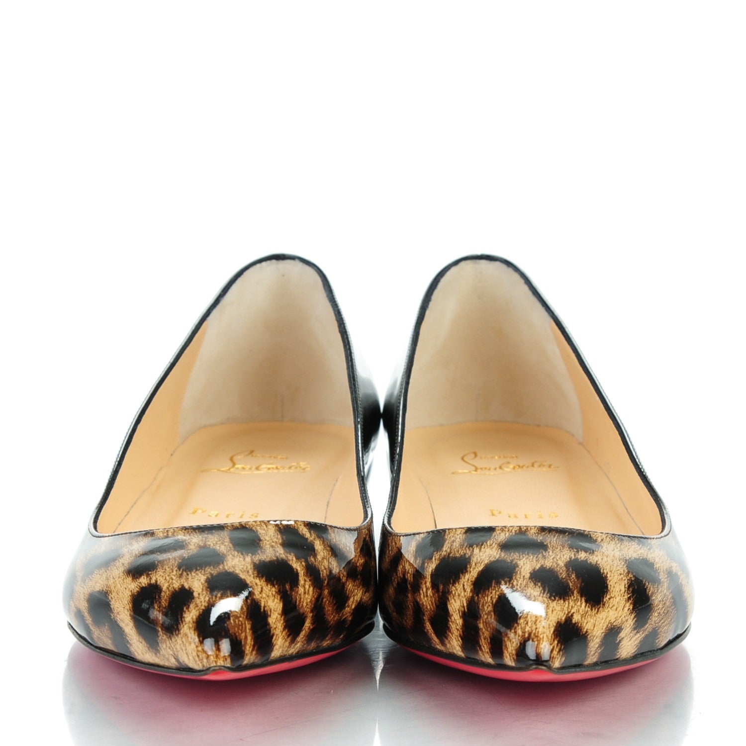 Christian Louboutin Patent Degrade Leopard Pigalle Follies Flats 39 Leopard Black 2 of 8