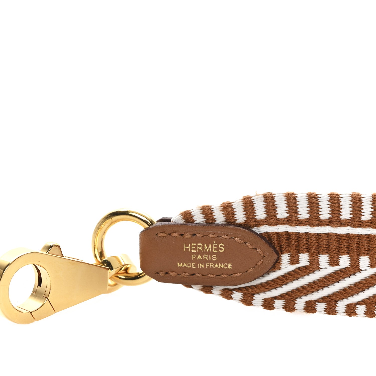 Hermes Toile Swift 25mm Sangle Cavale Shoulder Strap Ecru Beige Gold 3 of 5