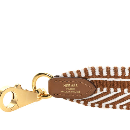 Hermes Toile Swift 25mm Sangle Cavale Shoulder Strap Ecru Beige Gold 3 of 5