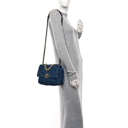 Chanel Denim Quilted Medium Chanel 19 Flap Blue 3 of 9