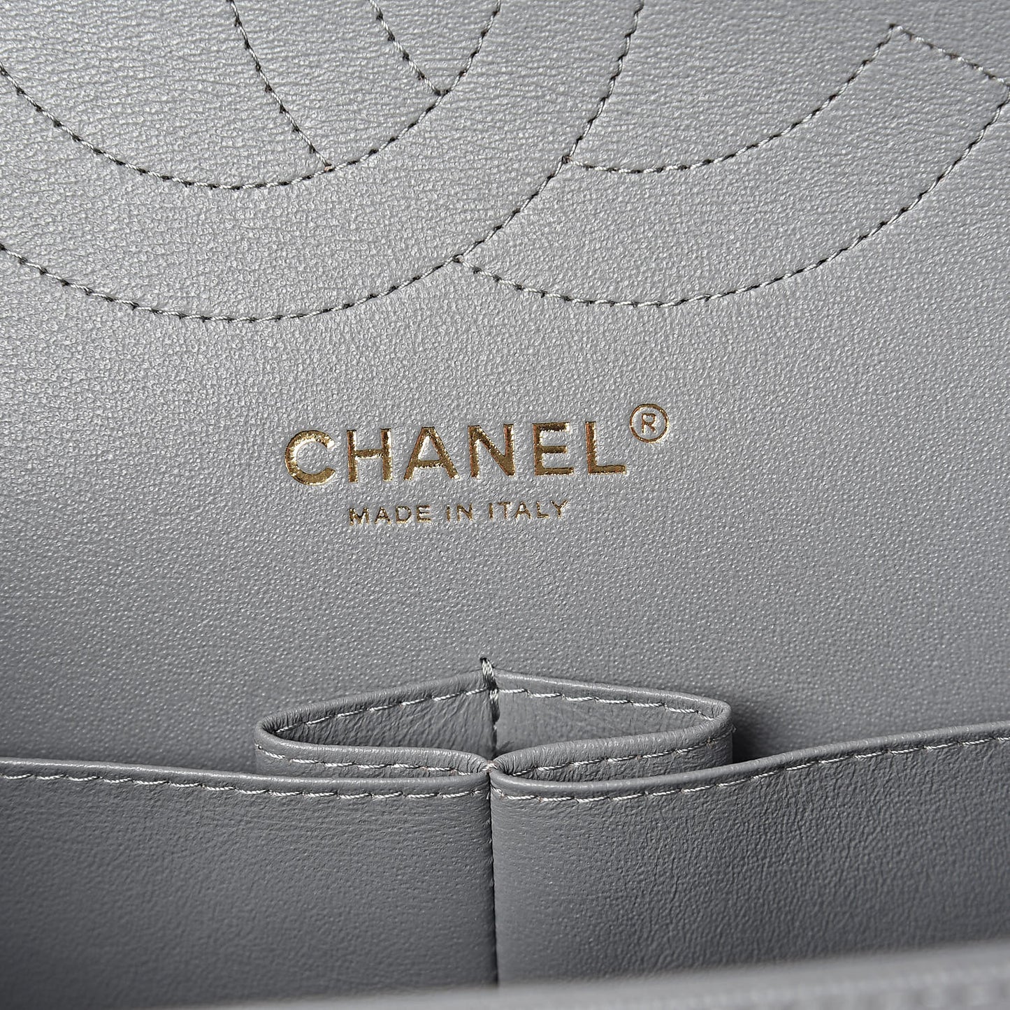 Caviar Quilted Jumbo Double Flap Dark Grey
