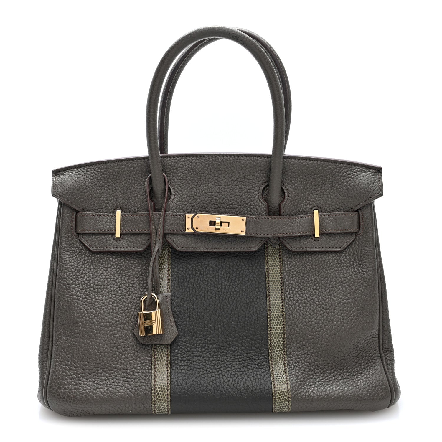 Hermes Taurillon Clemence Lizard Club Birkin 30 Etain Graphite 1 of 10