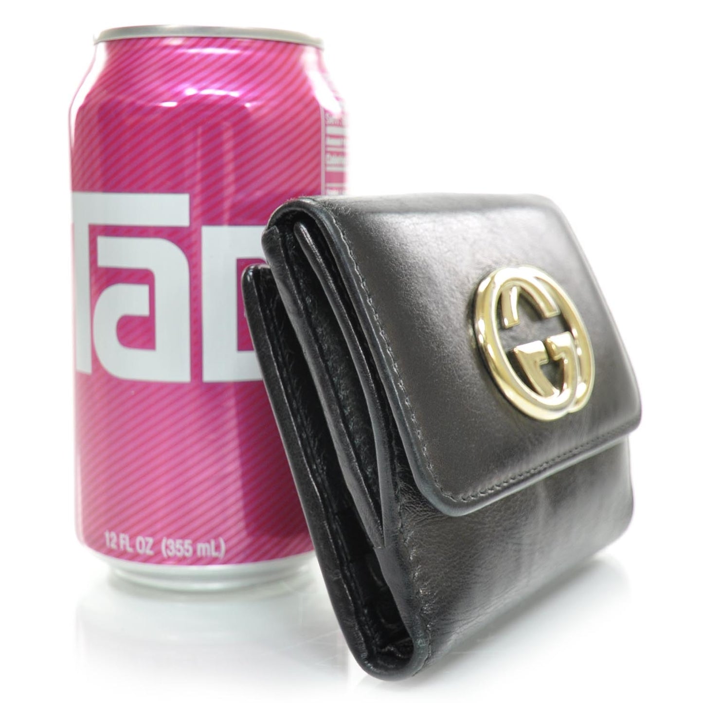 Leather Compact Britt Wallet Black