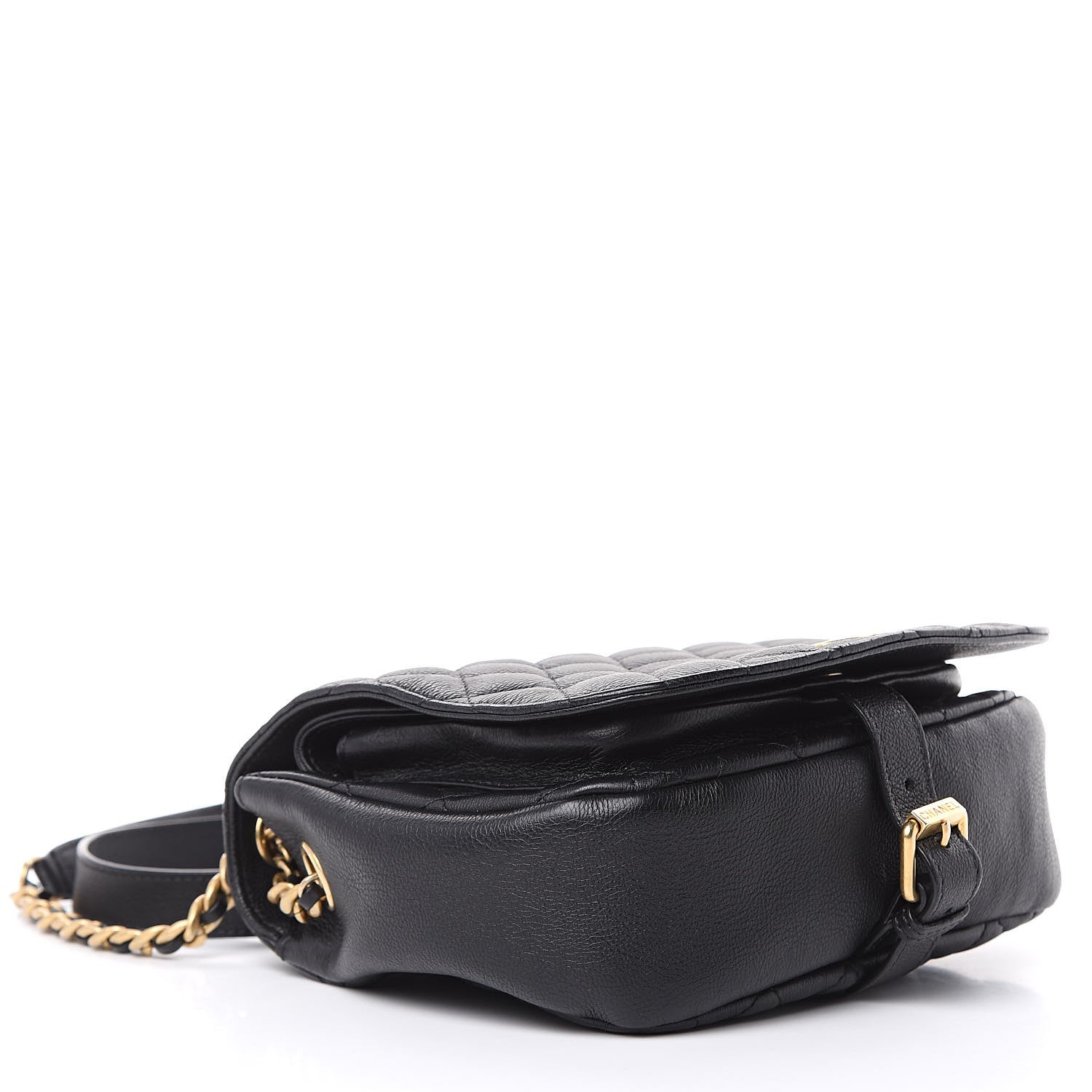 Chanel Grained Calfskin Quilted Messenger Flap Black 4 of 13