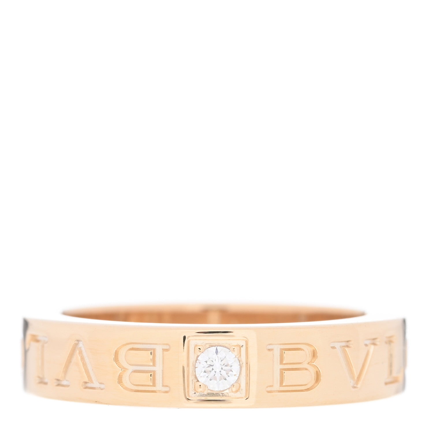 Bulgari 18K Yellow Gold Diamond B.Zero1 Essential Band Ring 48 4.5 1 of 4