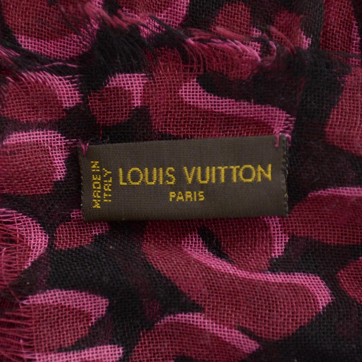 Cashmere Silk Leopard Stole Rose Pop