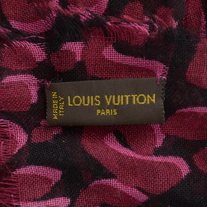 Louis Vuitton Cashmere Silk Leopard Stole Rose Pop 3 of 4