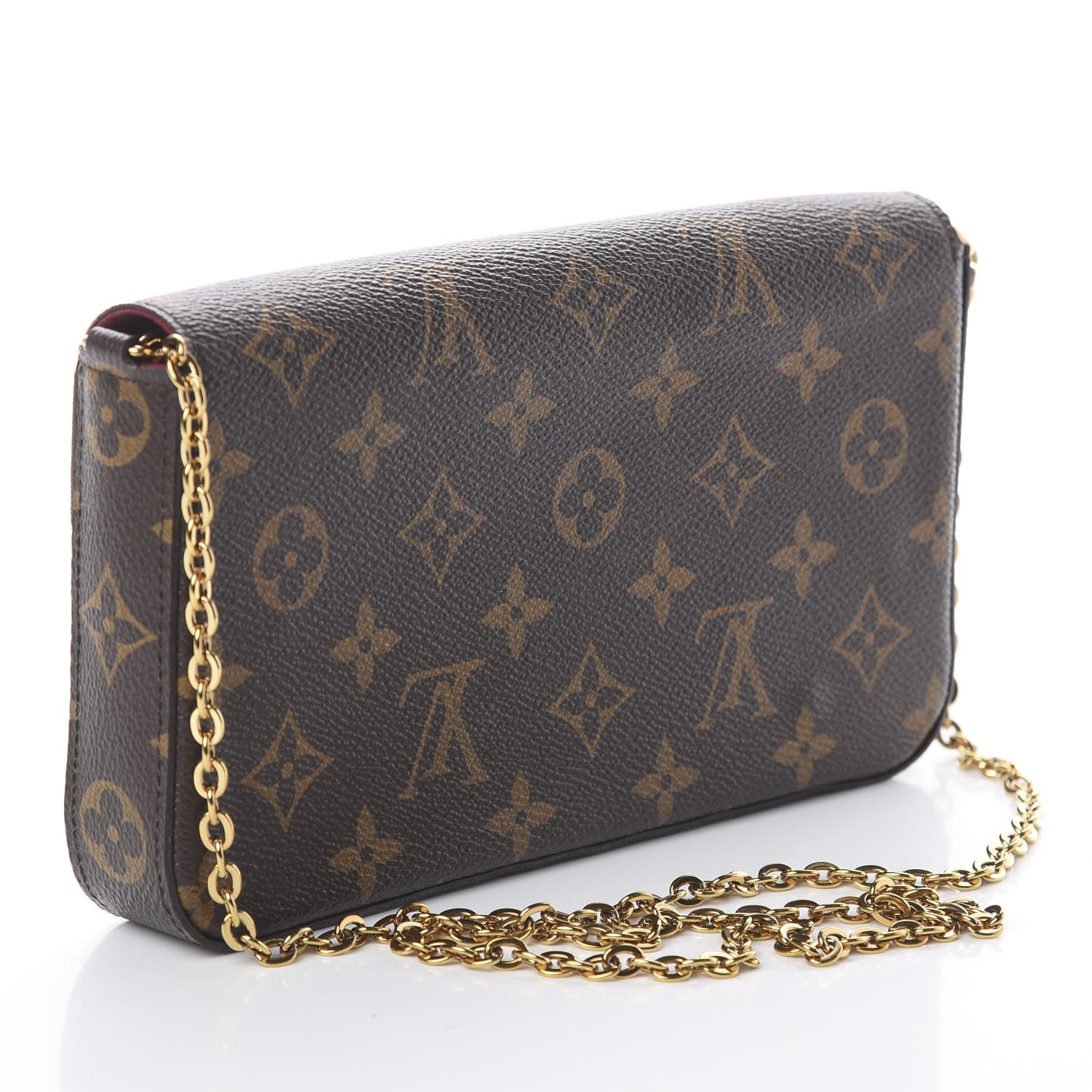 Louis Vuitton Monogram Pochette Felicie Chain Wallet Fuchsia 2 of 7