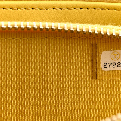 Chanel Caviar Quilted Small Boy Clutch With Chain Yellow 10 of 17