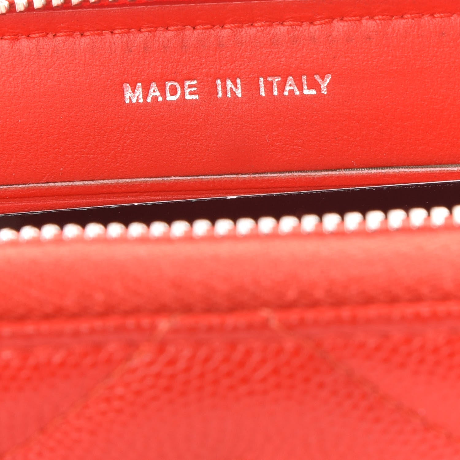 Chanel Caviar Chevron Quilted Small Zip Around Wallet Red 11 of 14