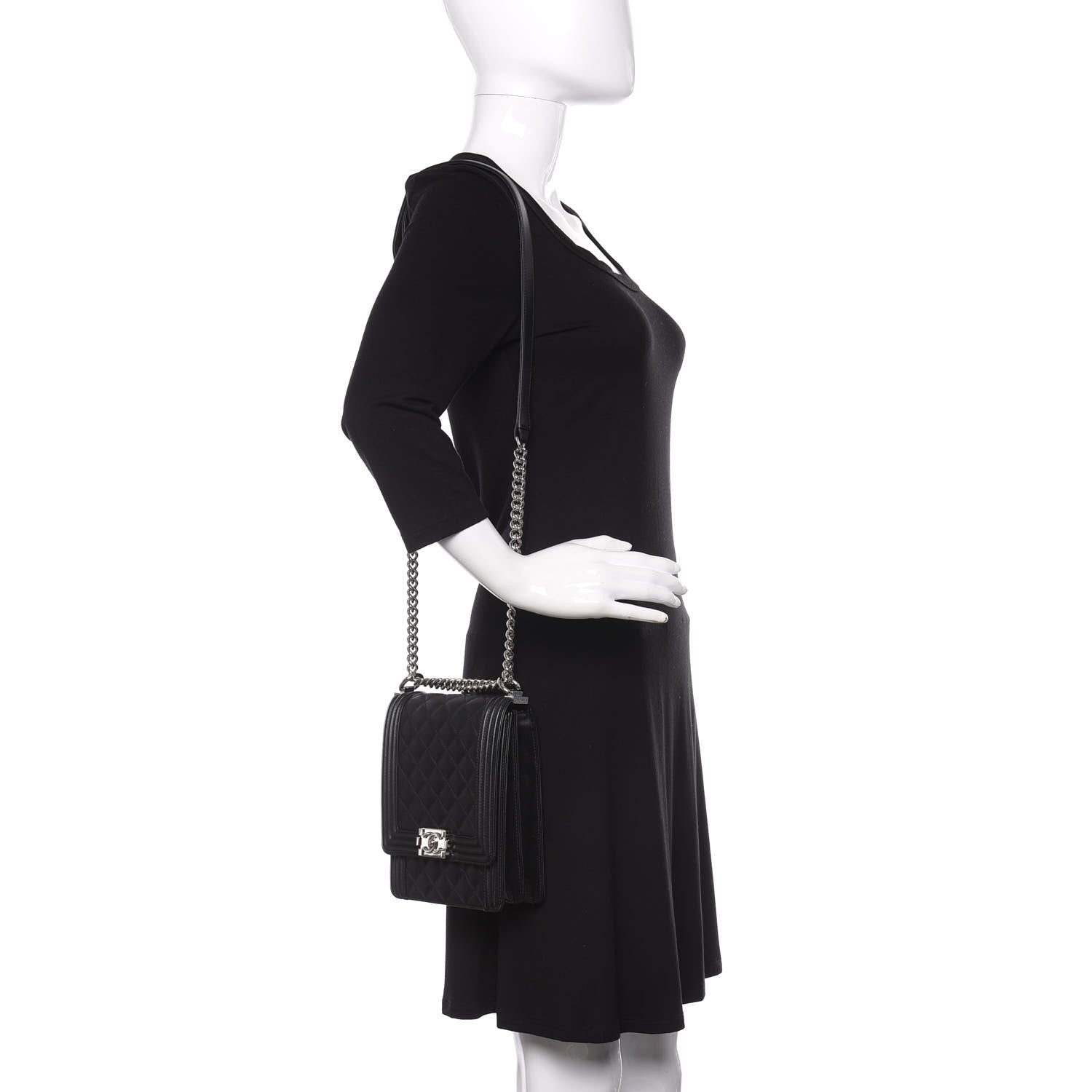 Chanel Calfskin Quilted North South Boy Flap Black 2 of 11