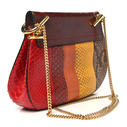Chloe Snakeskin Drew Shoulder Bag Brown Multicolor 3 of 9