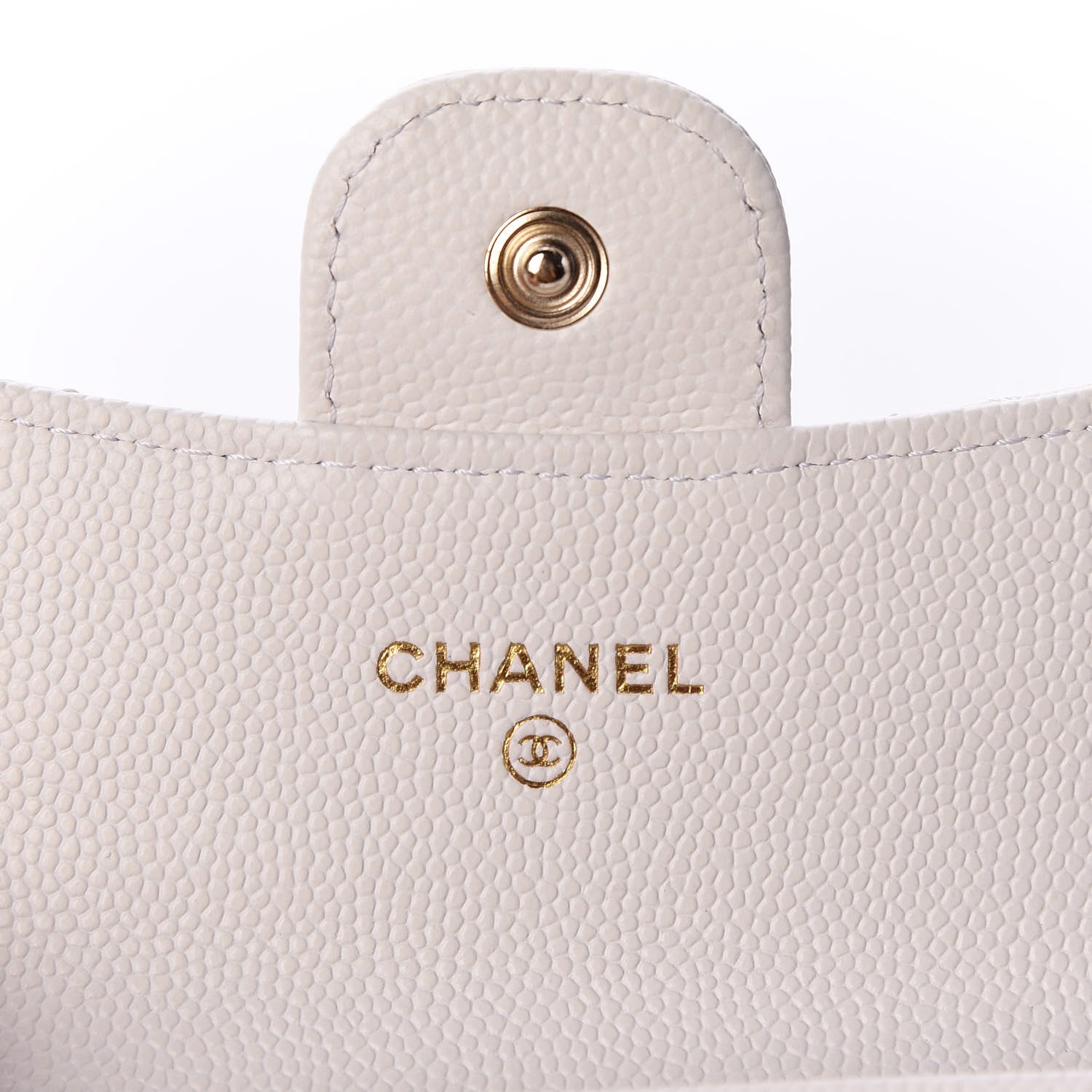 Chanel Caviar Quilted Flap Card Holder Wallet White 5 of 10
