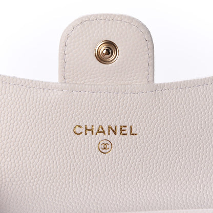Chanel Caviar Quilted Flap Card Holder Wallet White 5 of 10