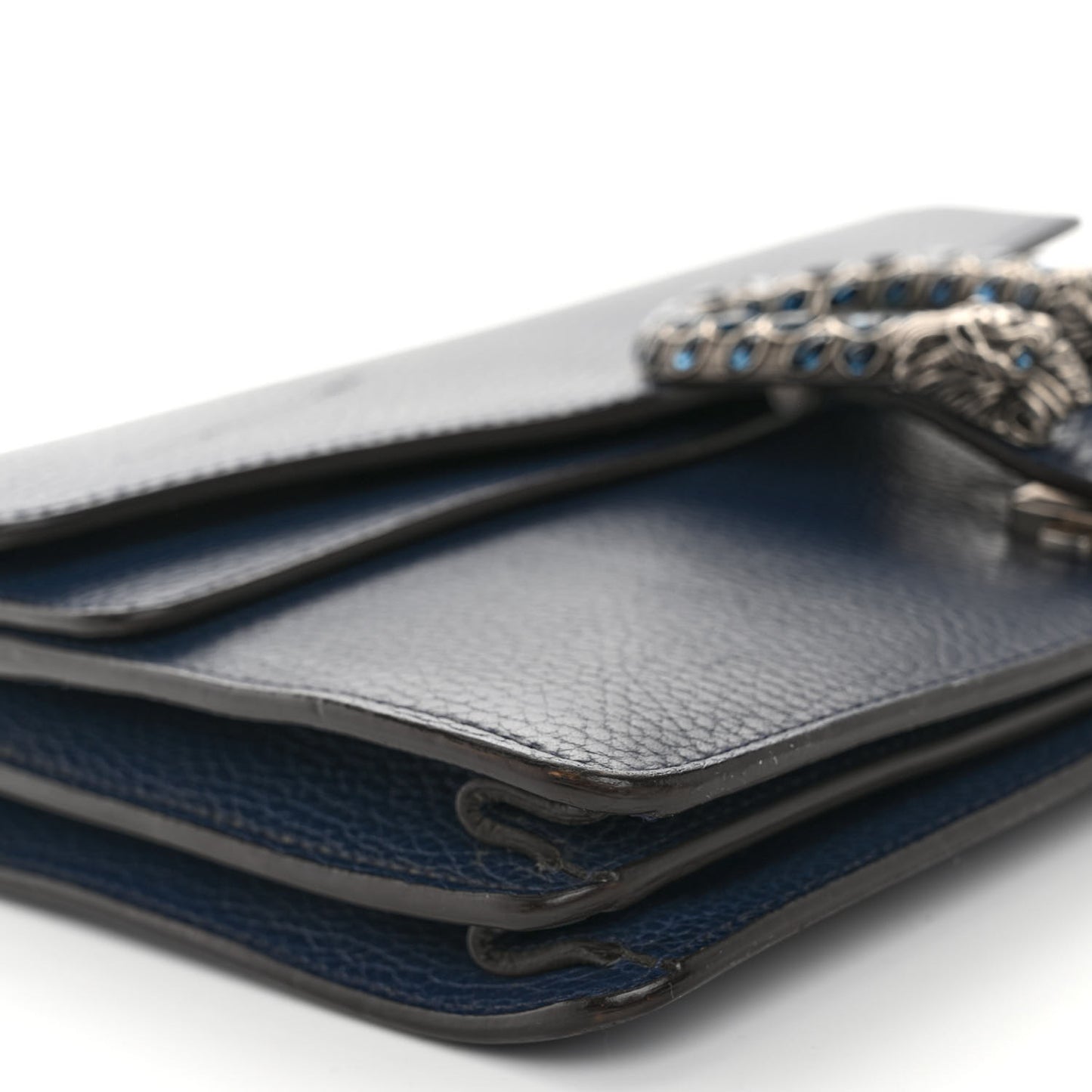 Pebbled Calfskin Small Dionysus Shoulder Bag Blue Agata