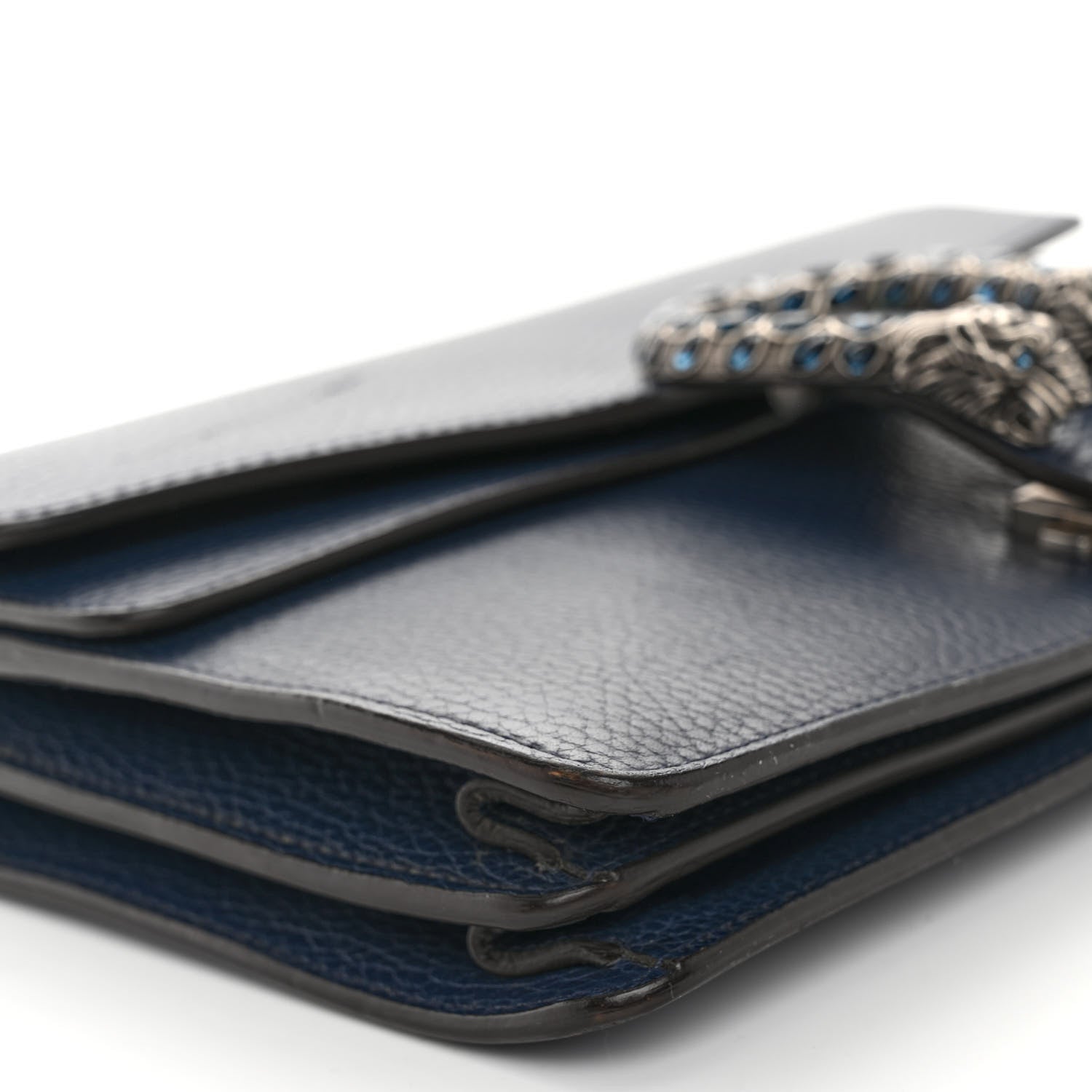 Gucci Pebbled Calfskin Small Dionysus Shoulder Bag Blue Agata 8 of 9