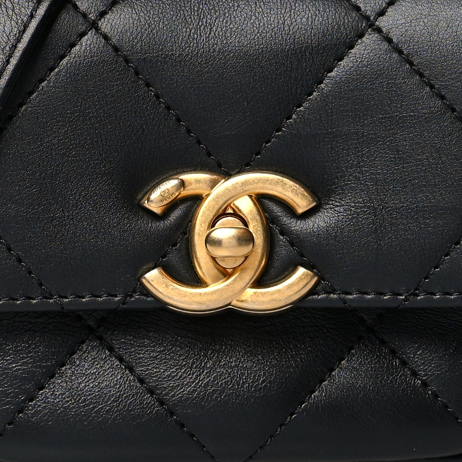 Chanel Calfskin Quilted Mini Framing Chain Bag Black 7 of 10
