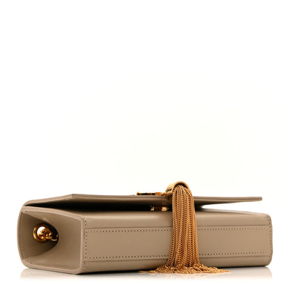 Saint Laurent Smooth Calfskin Small Classic Monogram Kate Tassel Satchel Dark Beige 3 of 9
