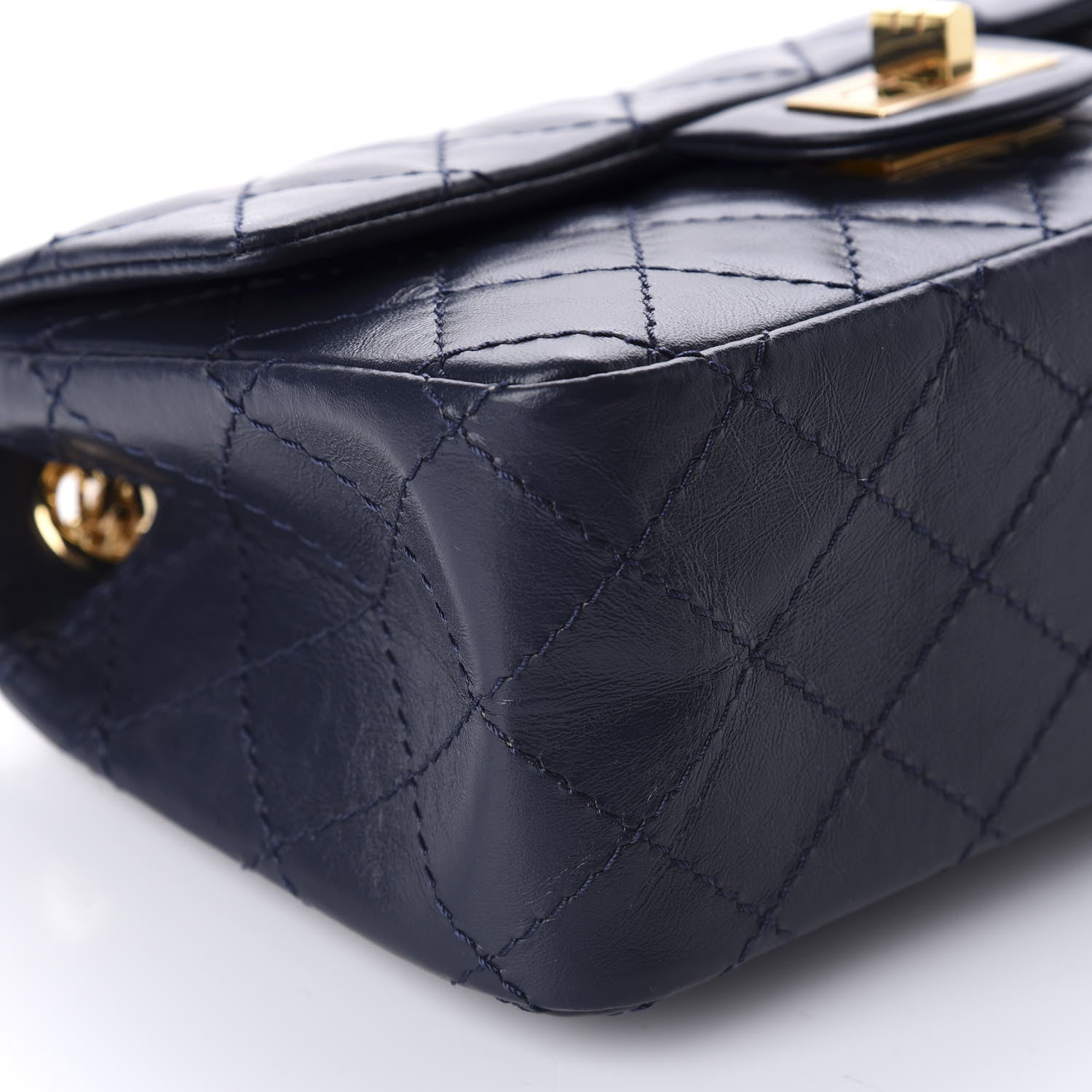Chanel Aged Calfskin Quilted 2.55 Reissue Mini Flap Navy 6 of 11