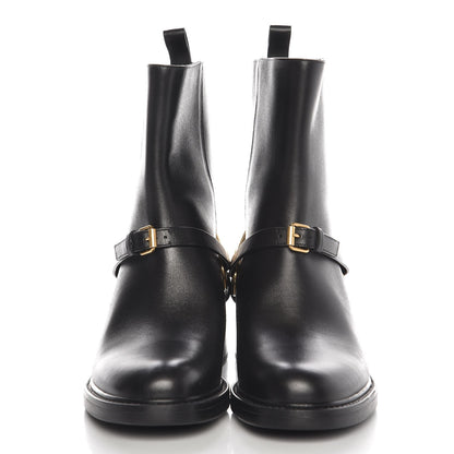 Gucci Calfskin Tess Horsebit Ankle Boots 34.5 Black 2 of 7