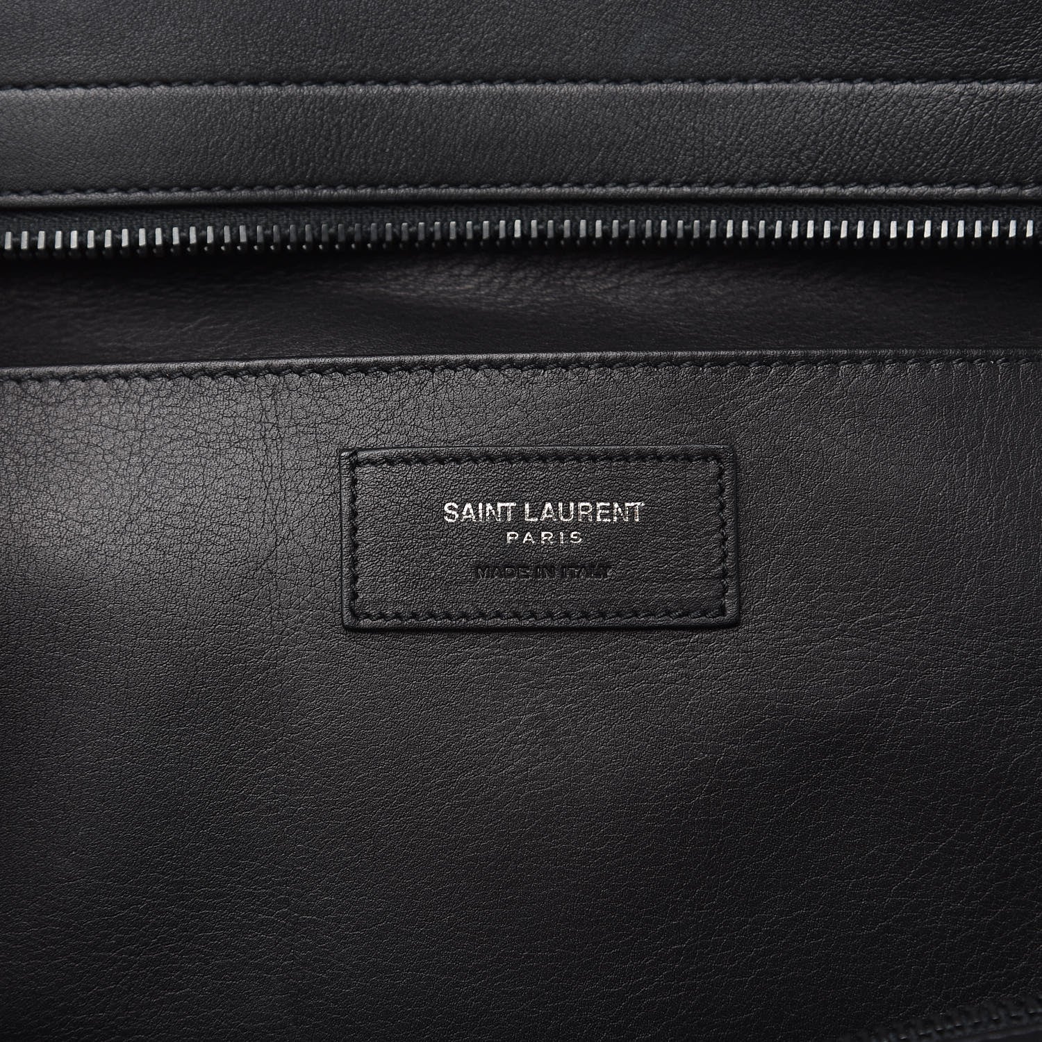 Saint Laurent Smooth Calfskin Crocodile Embossed Small Monogram Downtown Cabas Black 6 of 12