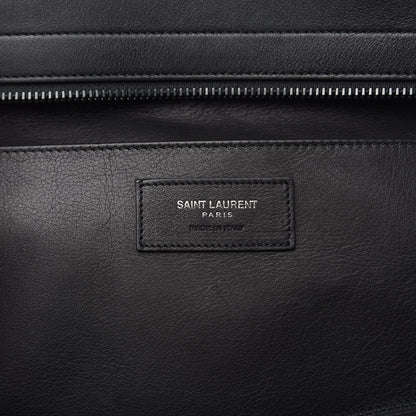 Saint Laurent Smooth Calfskin Crocodile Embossed Small Monogram Downtown Cabas Black 6 of 12