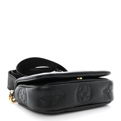 Louis Vuitton Calfskin Bubblegram Wallet On Strap Black 4 of 10