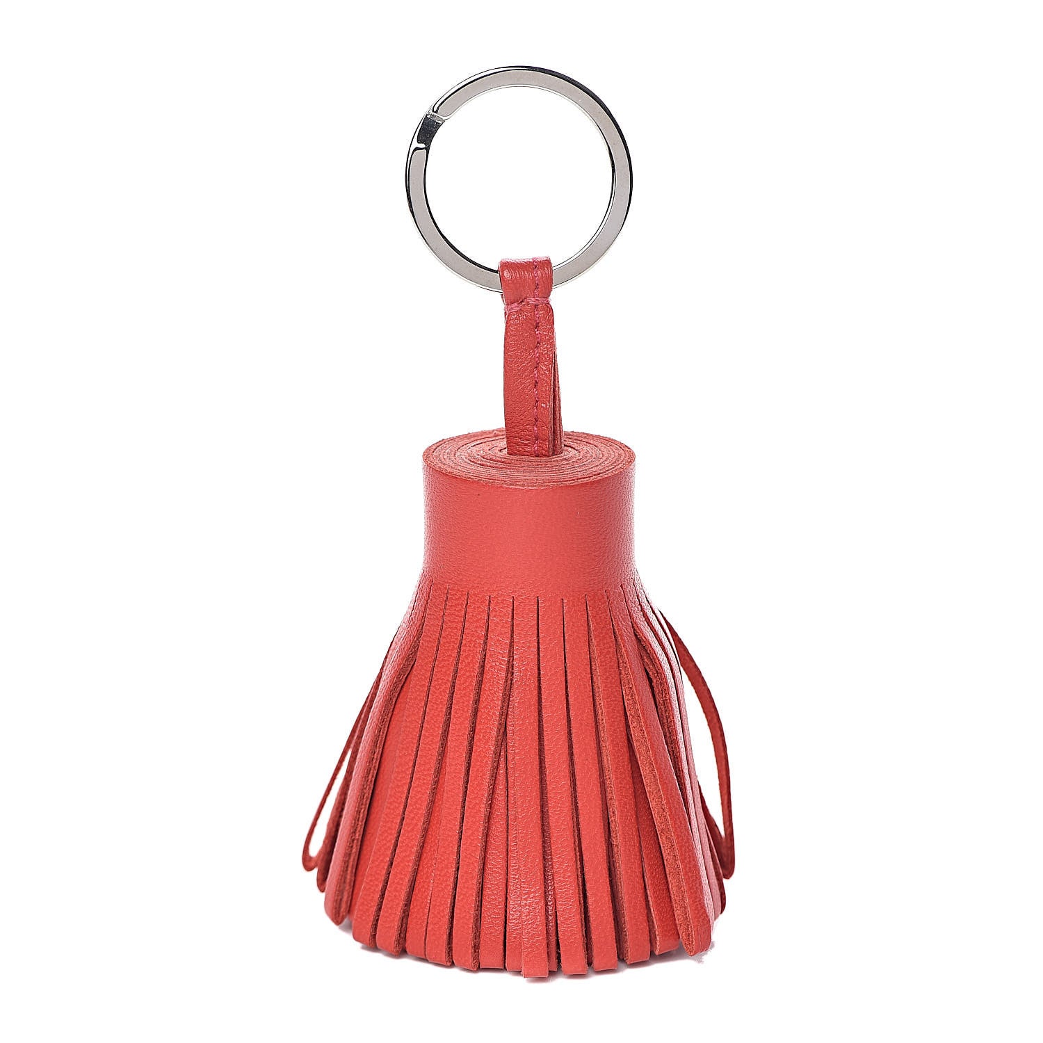 Hermes Lambskin Carmen Tassel Key Holder Rouge Indienne 1 of 3