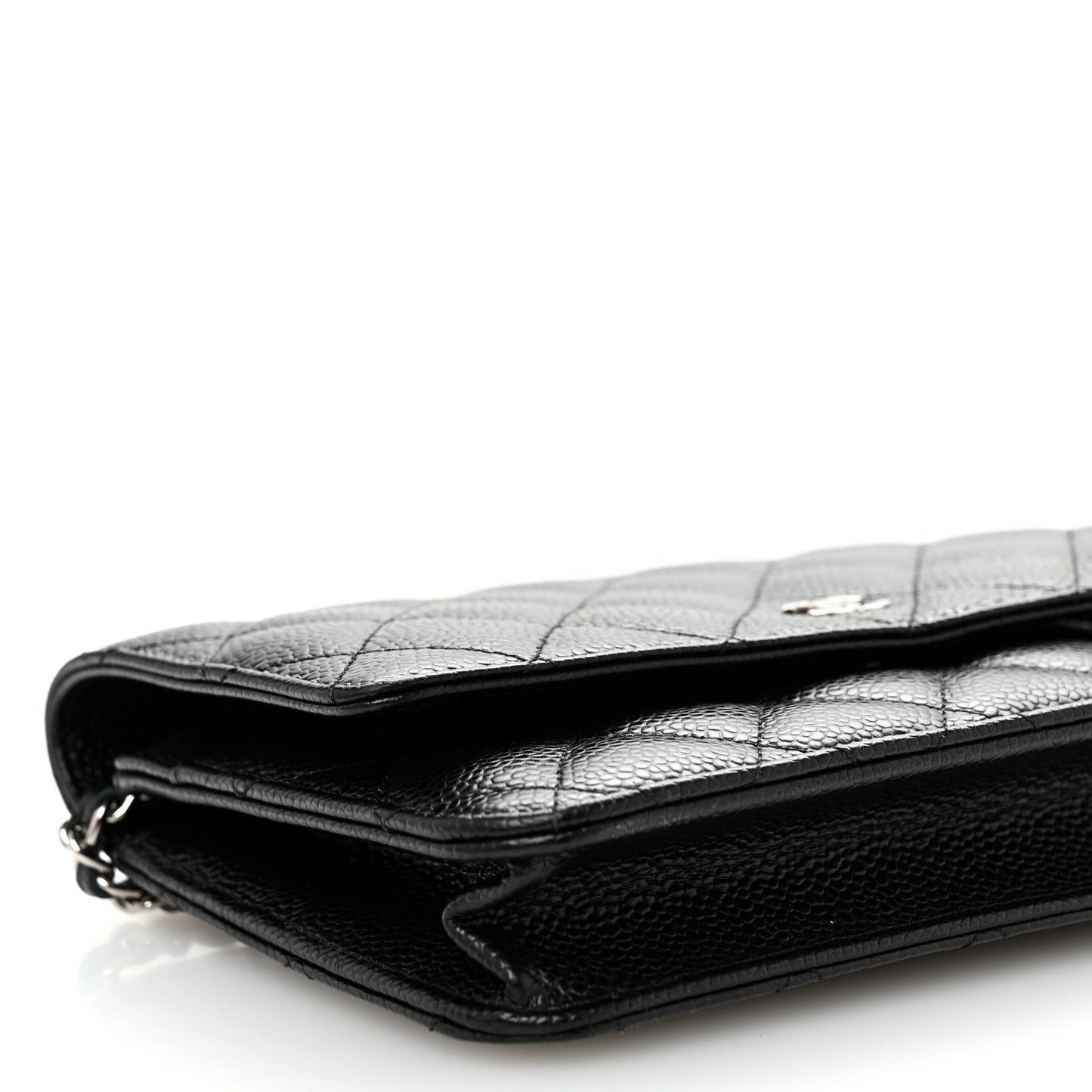 Caviar Quilted Wallet on Chain WOC Black