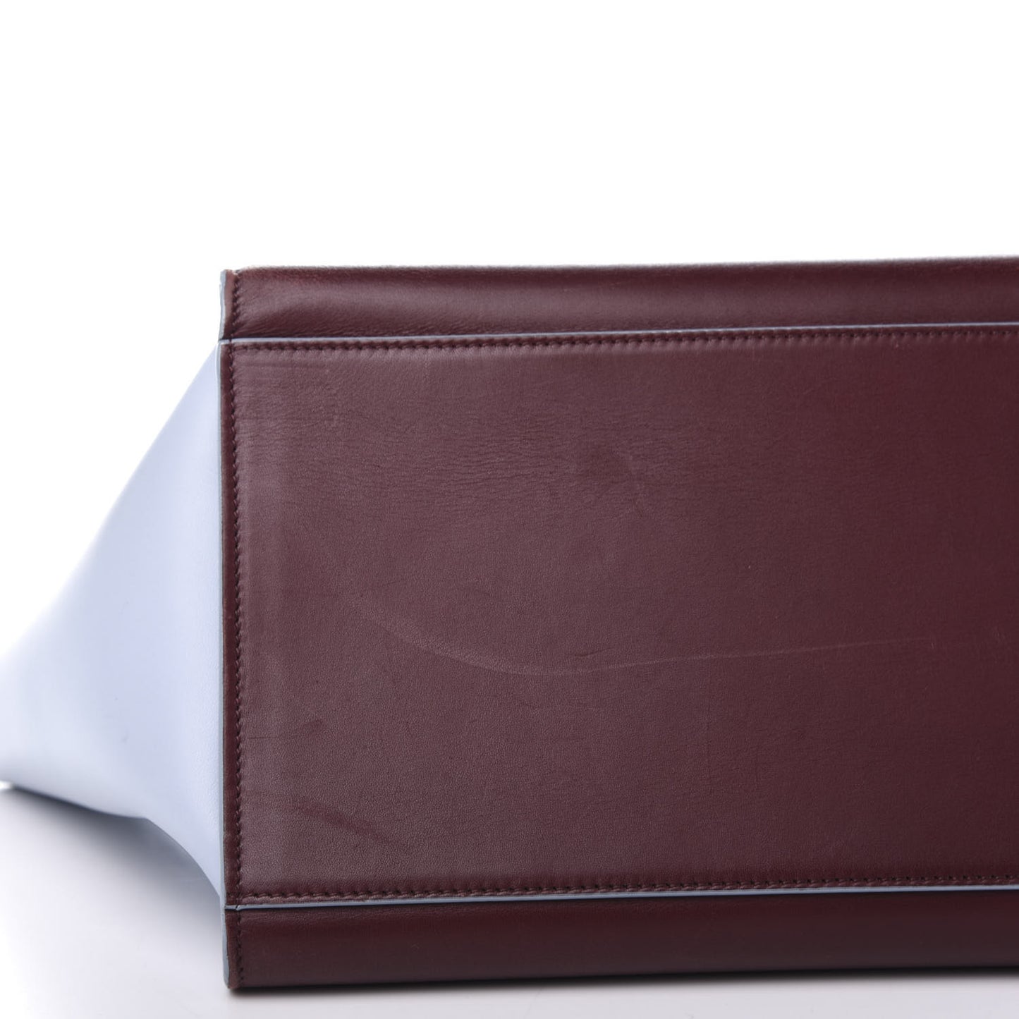 Smooth Calfskin Small Bi-Color Trapeze Burgundy Azur