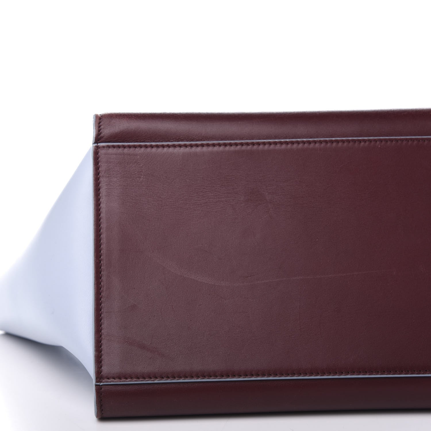 Celine Smooth Calfskin Small Bi-Color Trapeze Burgundy Azur 15 of 17