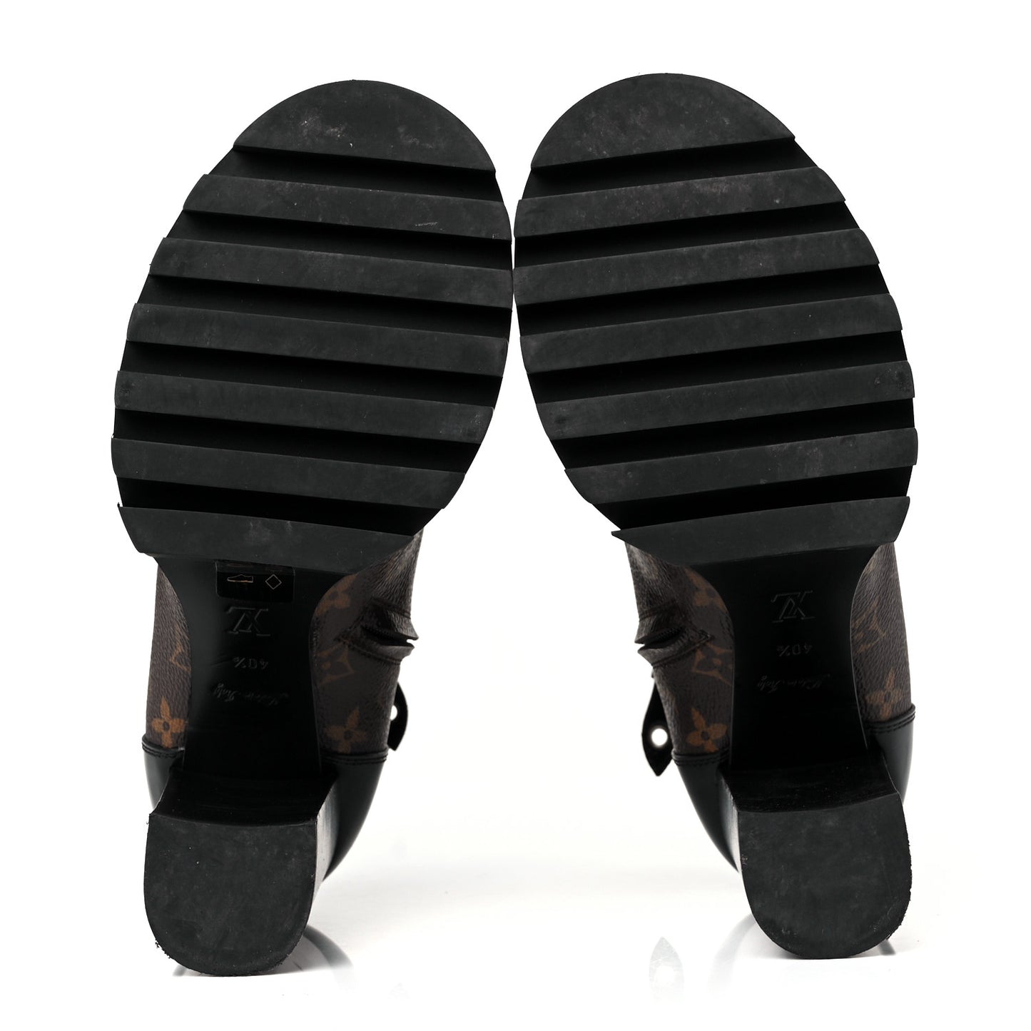Patent Calfskin Monogram Star Trail Ankle Boots 40.5 Black