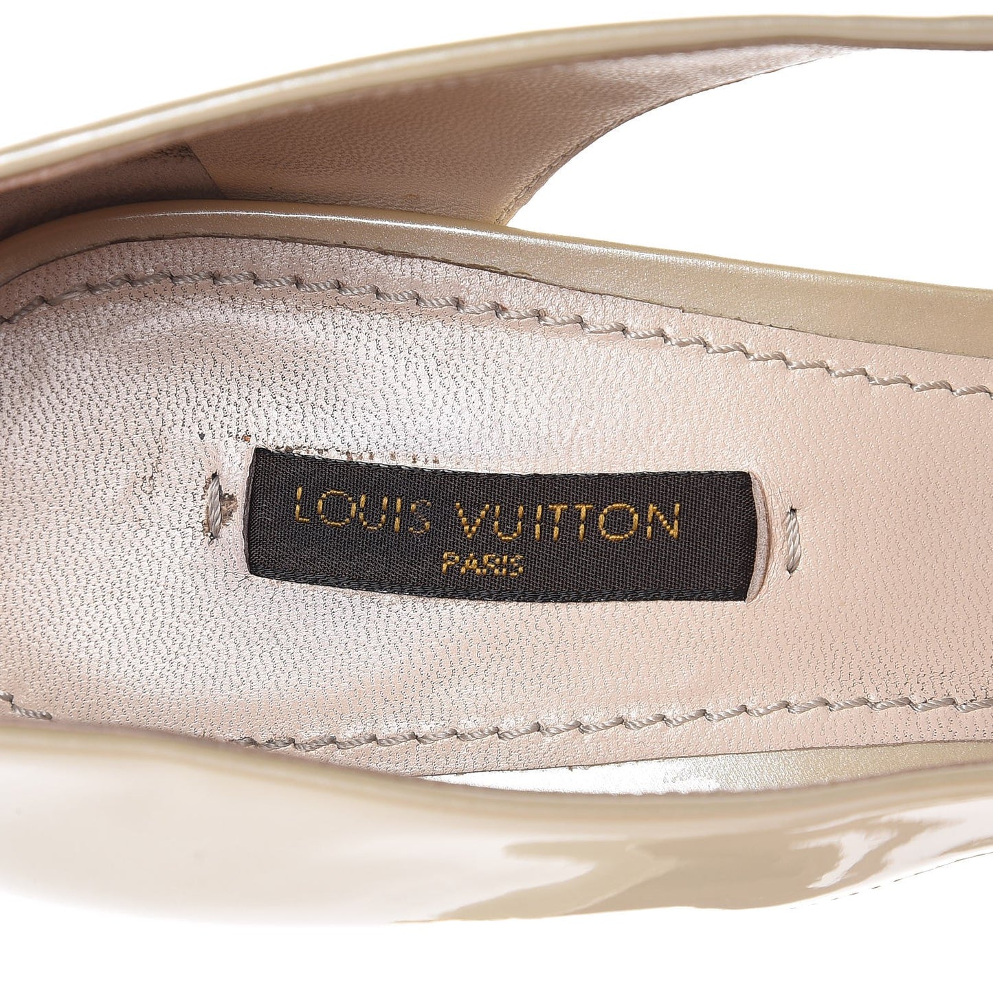 Patent Calfskin Oh Really Peep Toe Sandal Pumps 40 Ivory