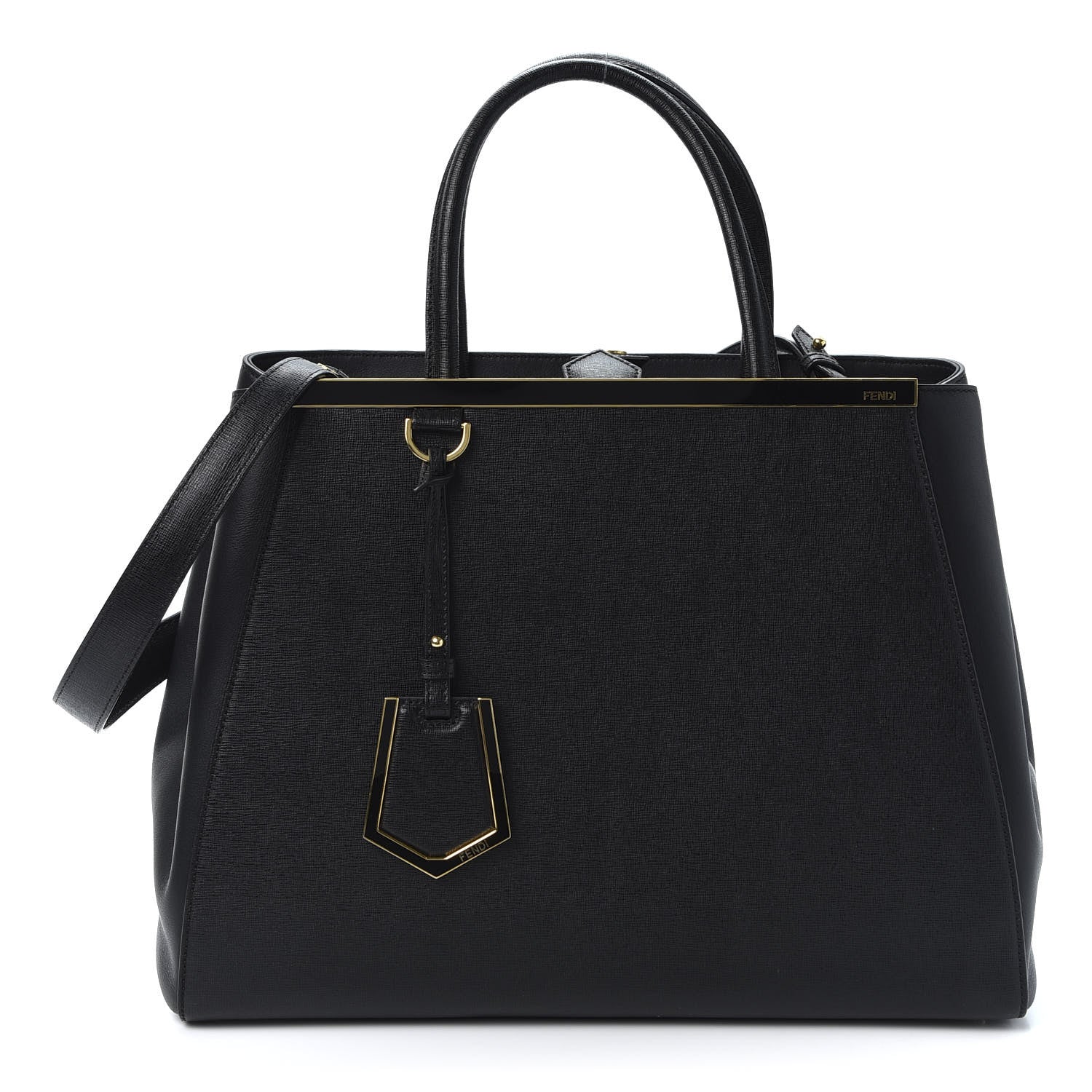 Fendi Vitello Elite Regular 2Jours Tote Black 1 of 8