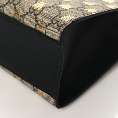 Gucci GG Supreme Monogram Bees Small Padlock Tote Beige Oro Black 11 of 11