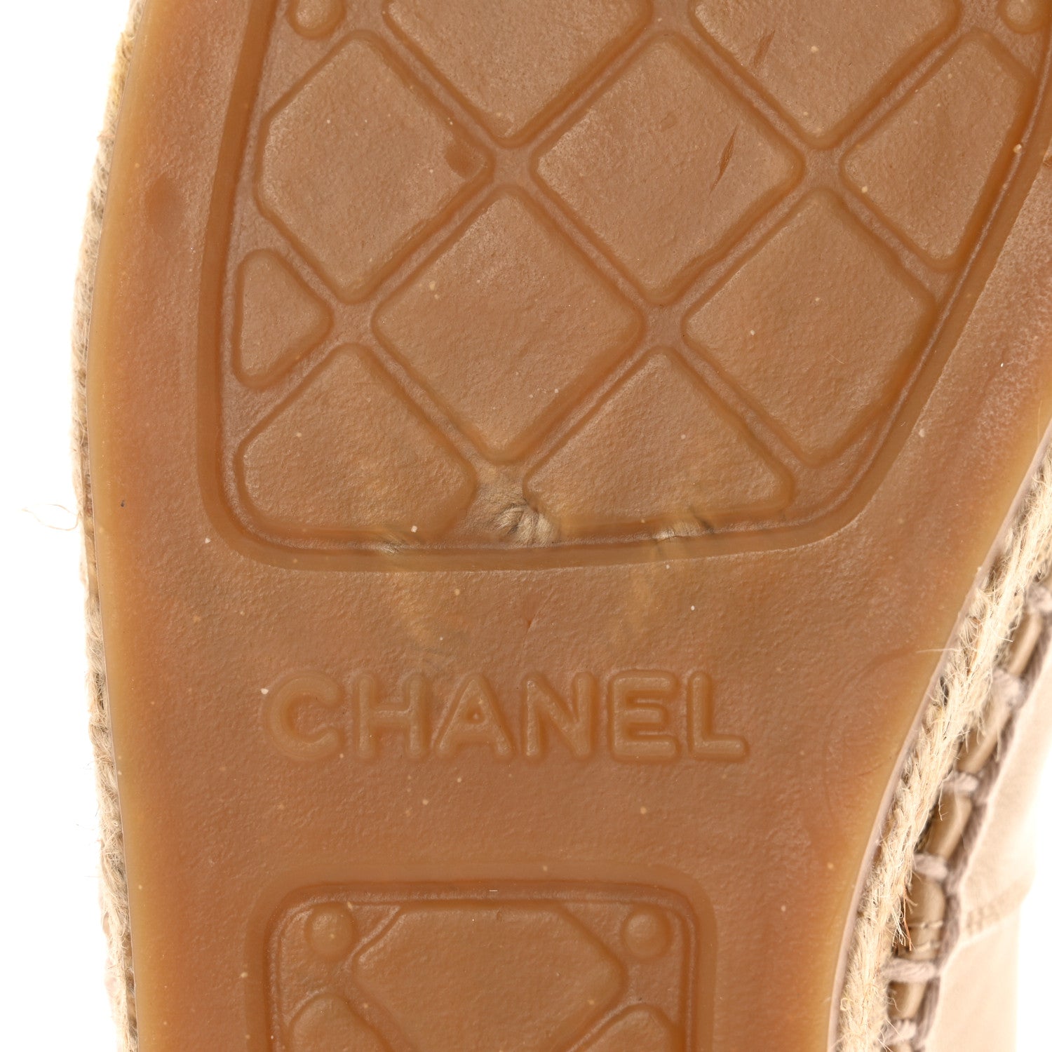 Chanel Lambskin CC Espadrilles 38 Beige Black 13 of 17