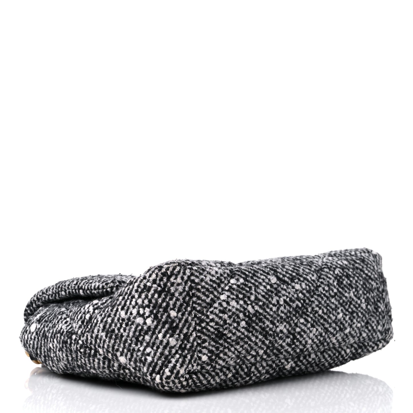 Tweed Quilted Large Chanel 19 Flap Black White