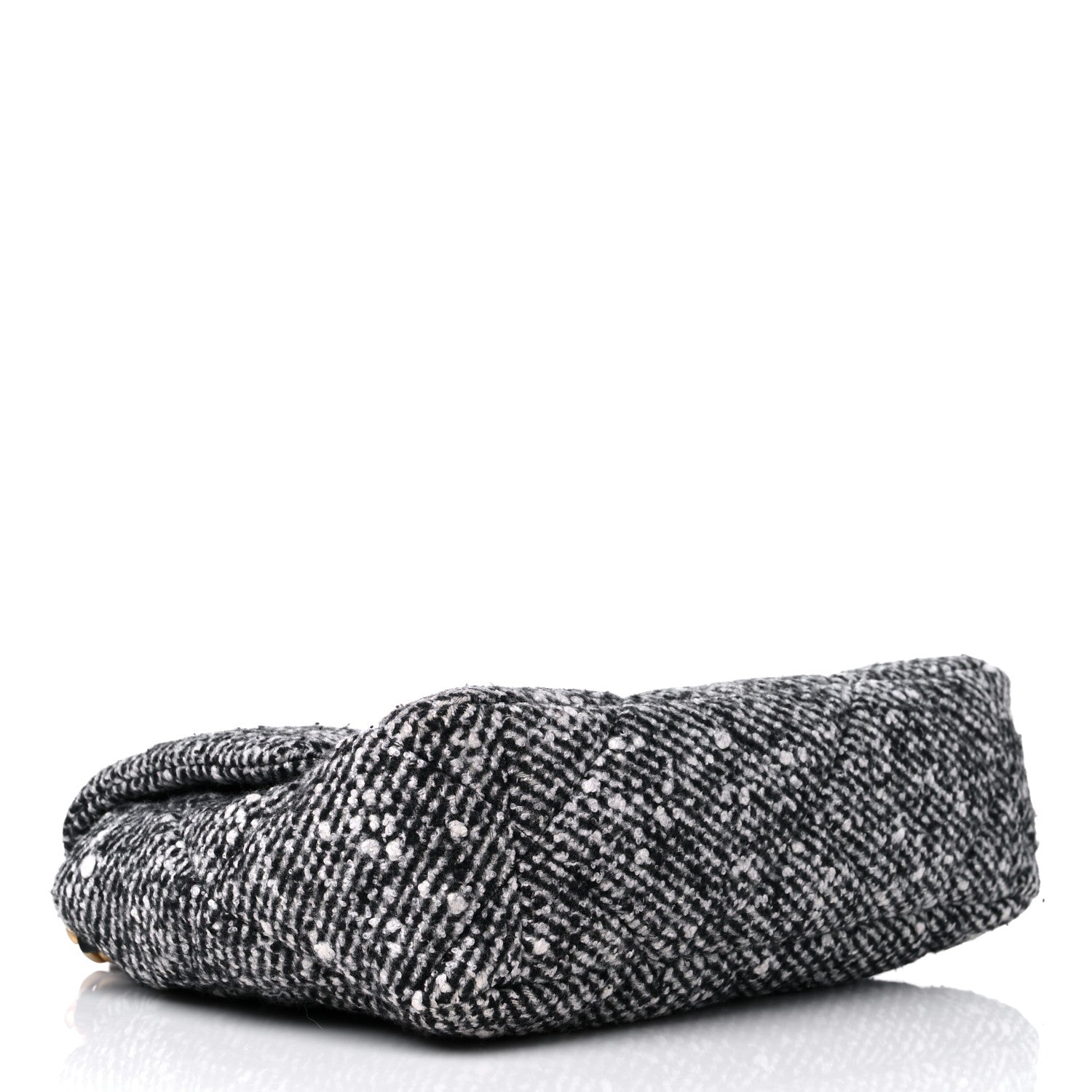 Chanel Tweed Quilted Large Chanel 19 Flap Black White 4 of 9