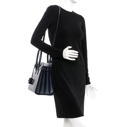 Saint Laurent Smooth Calfskin Small Double Face Sac De Jour Marine Black 2 of 7