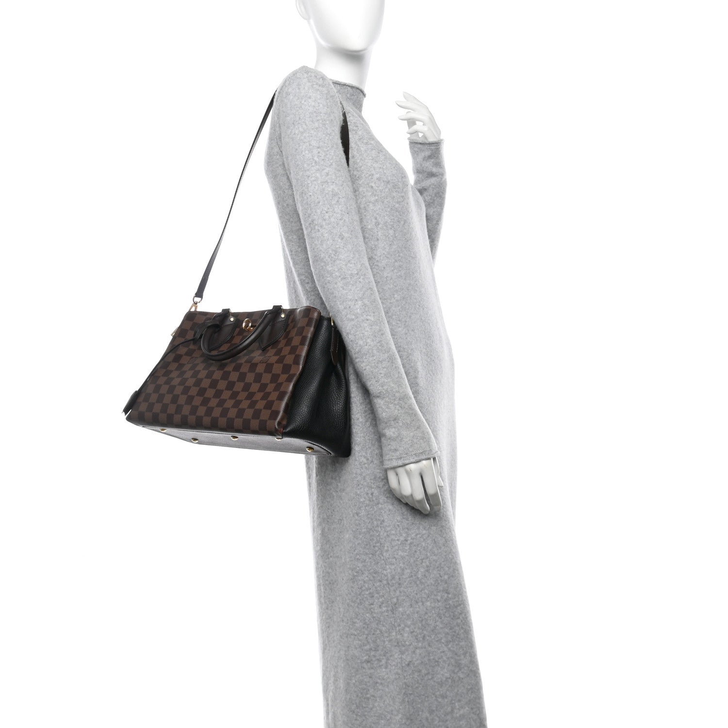Louis Vuitton Cuir Taurillon Damier Ebene Normandy Black 2 of 11