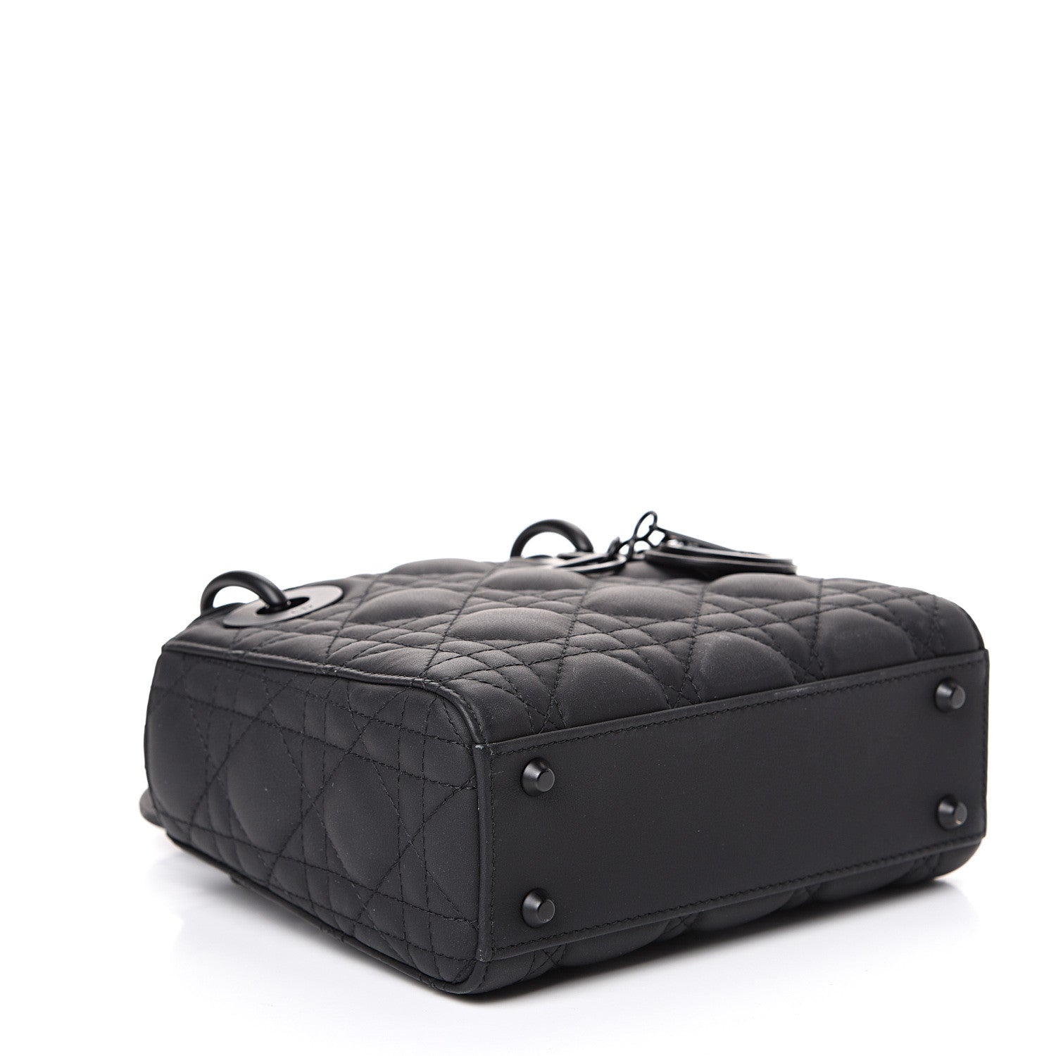 Christian Dior Ultra Matte Calfskin Cannage Mini Lady Dior Black 3 of 11