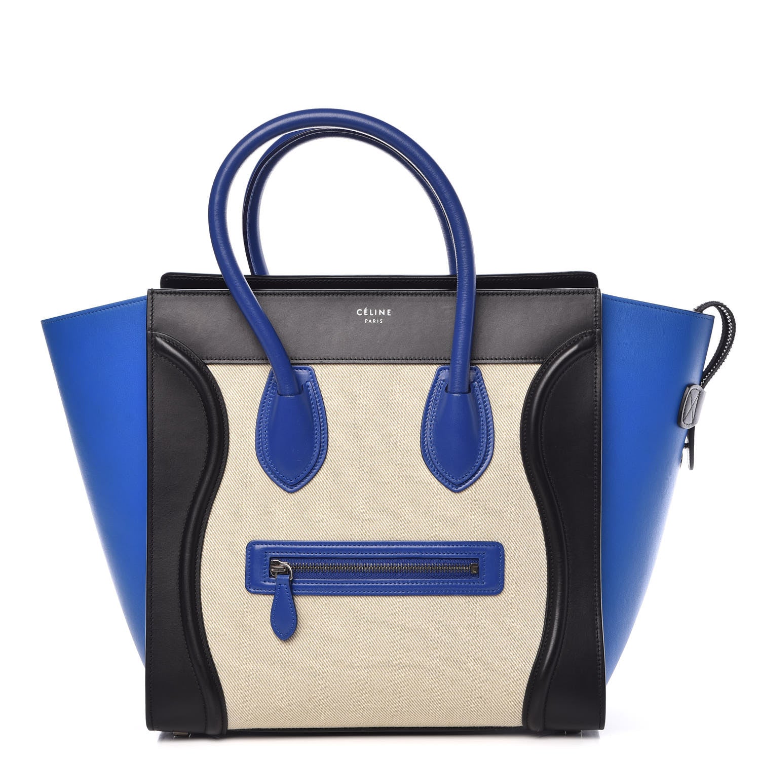 Celine Canvas Smooth Calfskin Mini Tri-Color Luggage Indigo 1 of 12