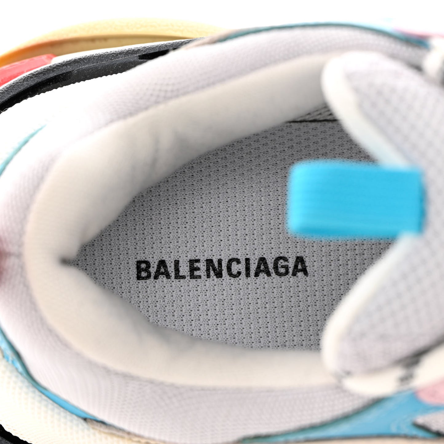 Fabric Mesh Womens Triple S Sneakers 36 White Blue Pink